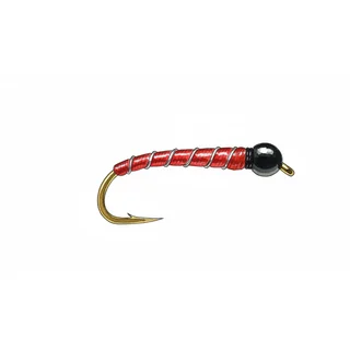 Red Bloodworm Buzzer — house-style illustration