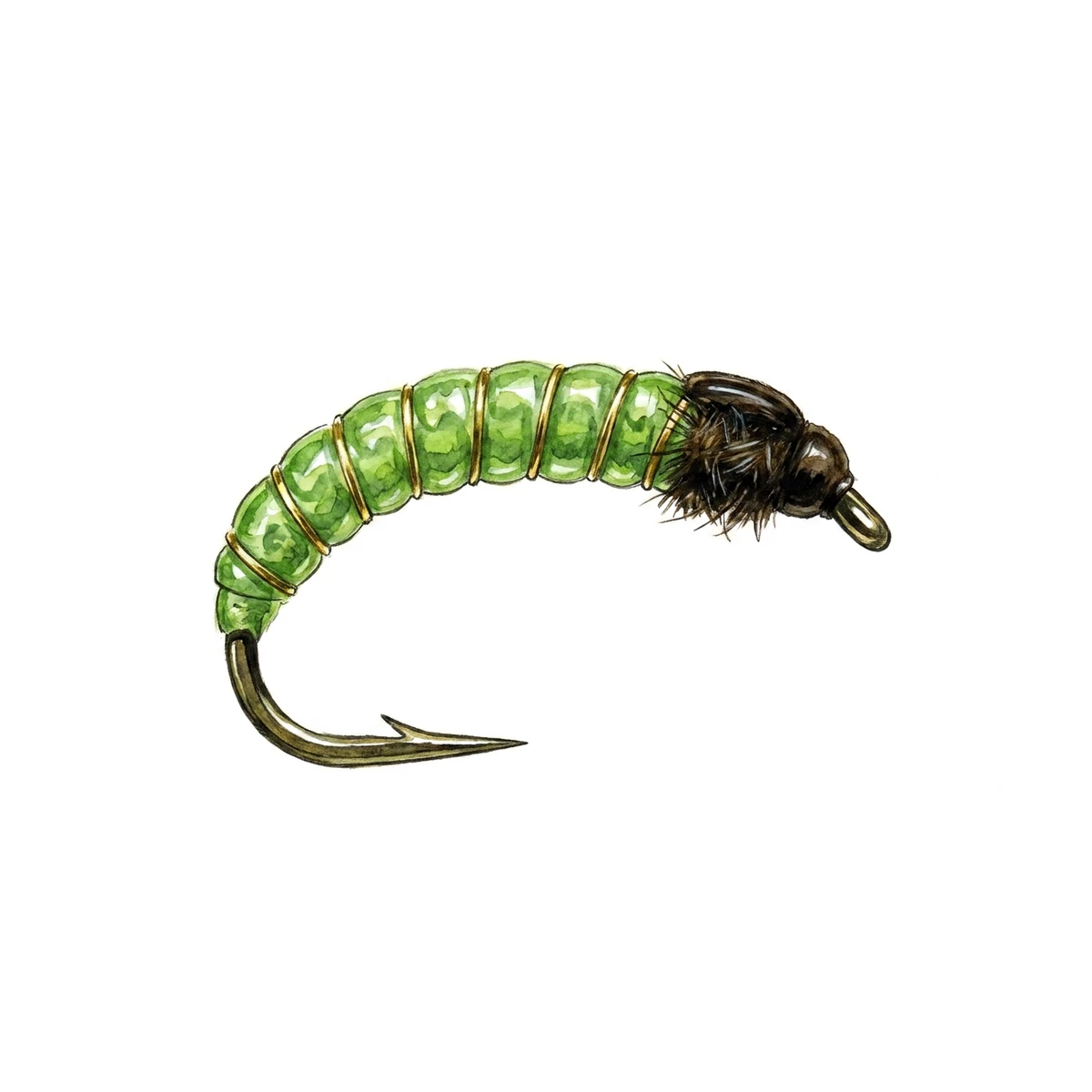 Caddis Larva — house-style illustration