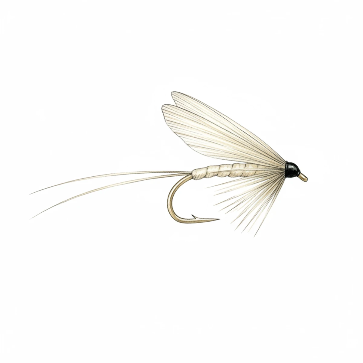Caenis Spent Spinner — house-style illustration