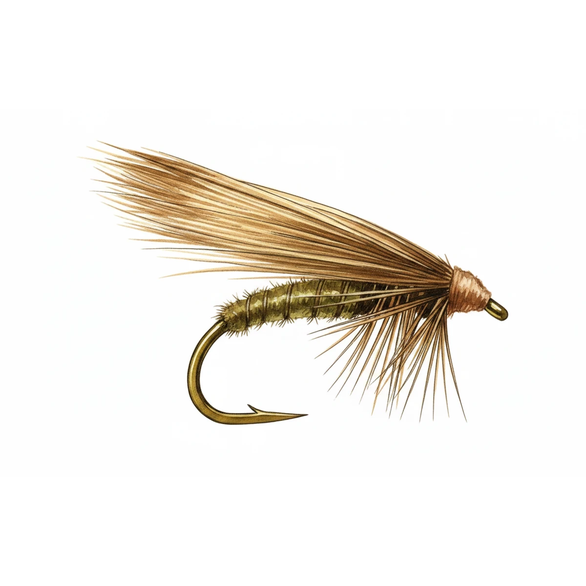 Elk Hair Caddis — house-style illustration