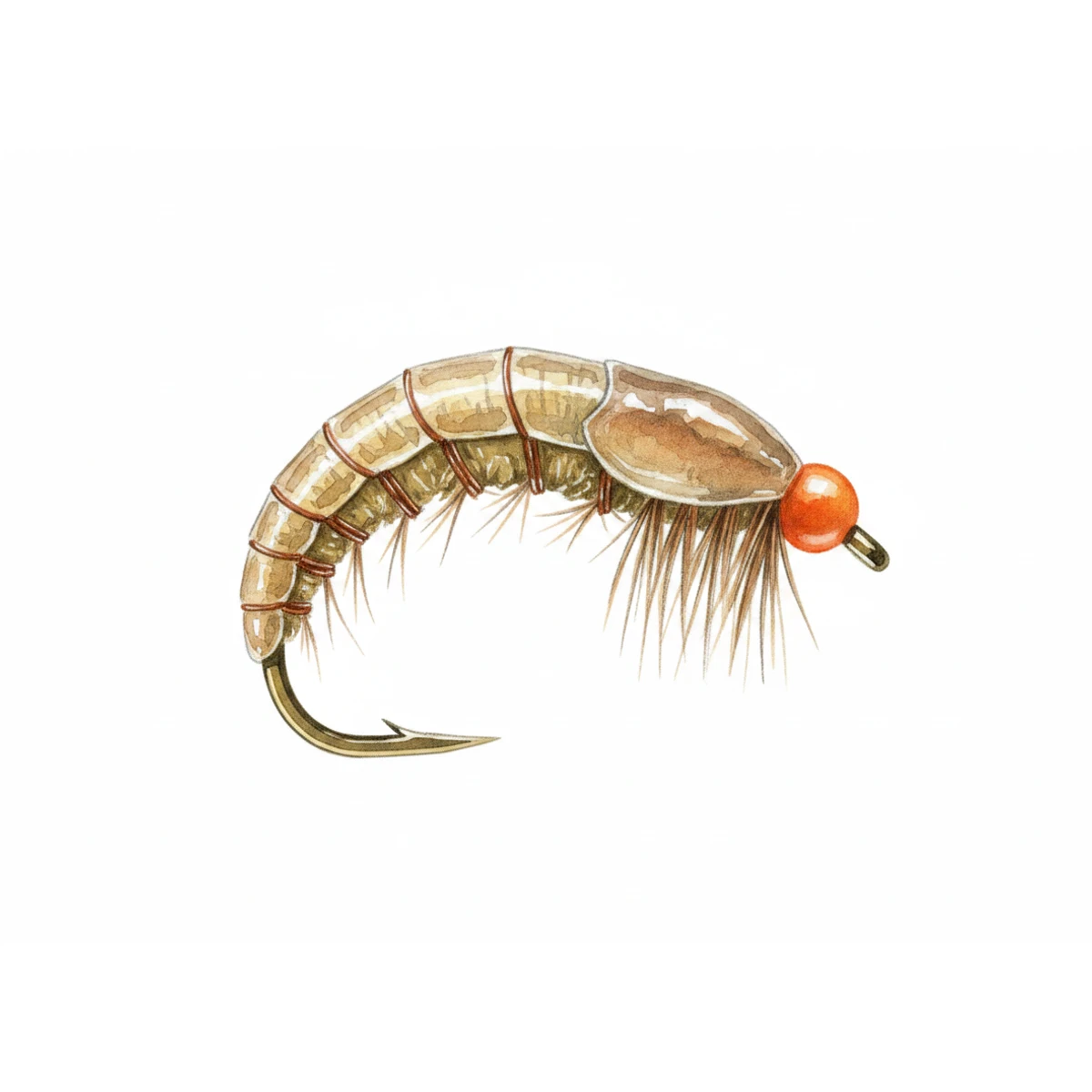Freshwater Shrimp — house-style illustration